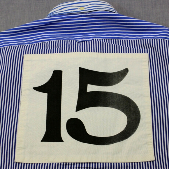 🔥Ralph Lauren Shirt Skull. Chest Pocket Blue Stripe Oxford Club NWT - Picture 3 of 4